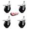 Service Caster 5 Inch Soft Rubber Wheel Swivel 12mm Stem Caster Set with Total Lock Brake SCC-TSTTL20S514-SRS-M1215-4 - alternate 2